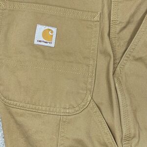 Carhartt Pants Mens 42x32 Loose Fit Canvas Carpenter Jean B324 Beige Tan Rugged